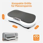 Vibrationsplatte mit 12 Programmen und 99 Intensitätsstufen für effizientes Training / Fitnessplatte inkl. Fernbedienung und 2 Widerstandsbändern / Fett verlieren und Fitnesstraining von Zuhause mit Vibrationsgerät – Bild 5